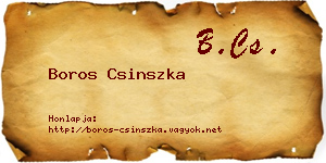 Boros Csinszka névjegykártya
