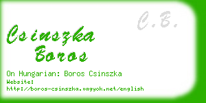 csinszka boros business card
